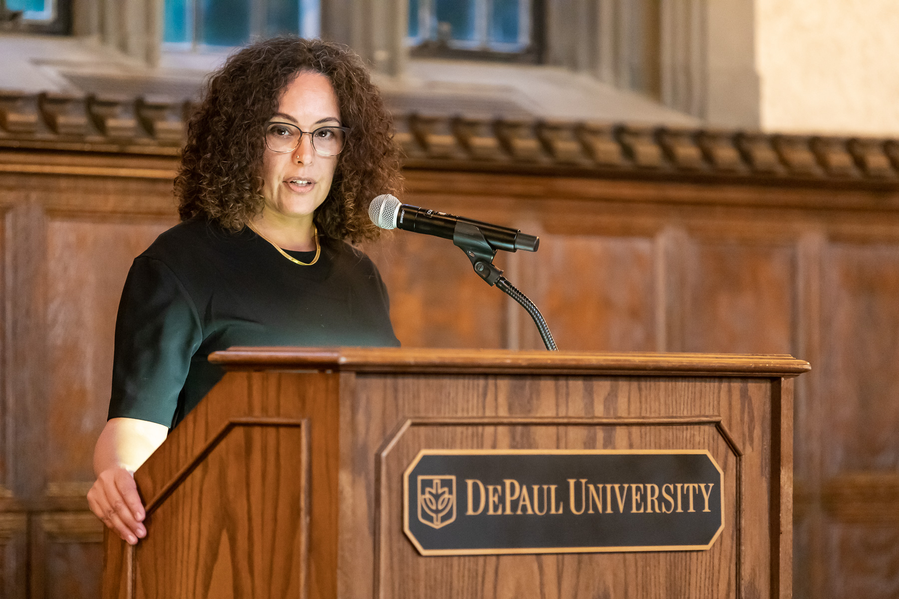 Shiera Malik, associate professor and inaugural open subject endowed professor in The Grace School of Applied Diplomacy, during the investiture.