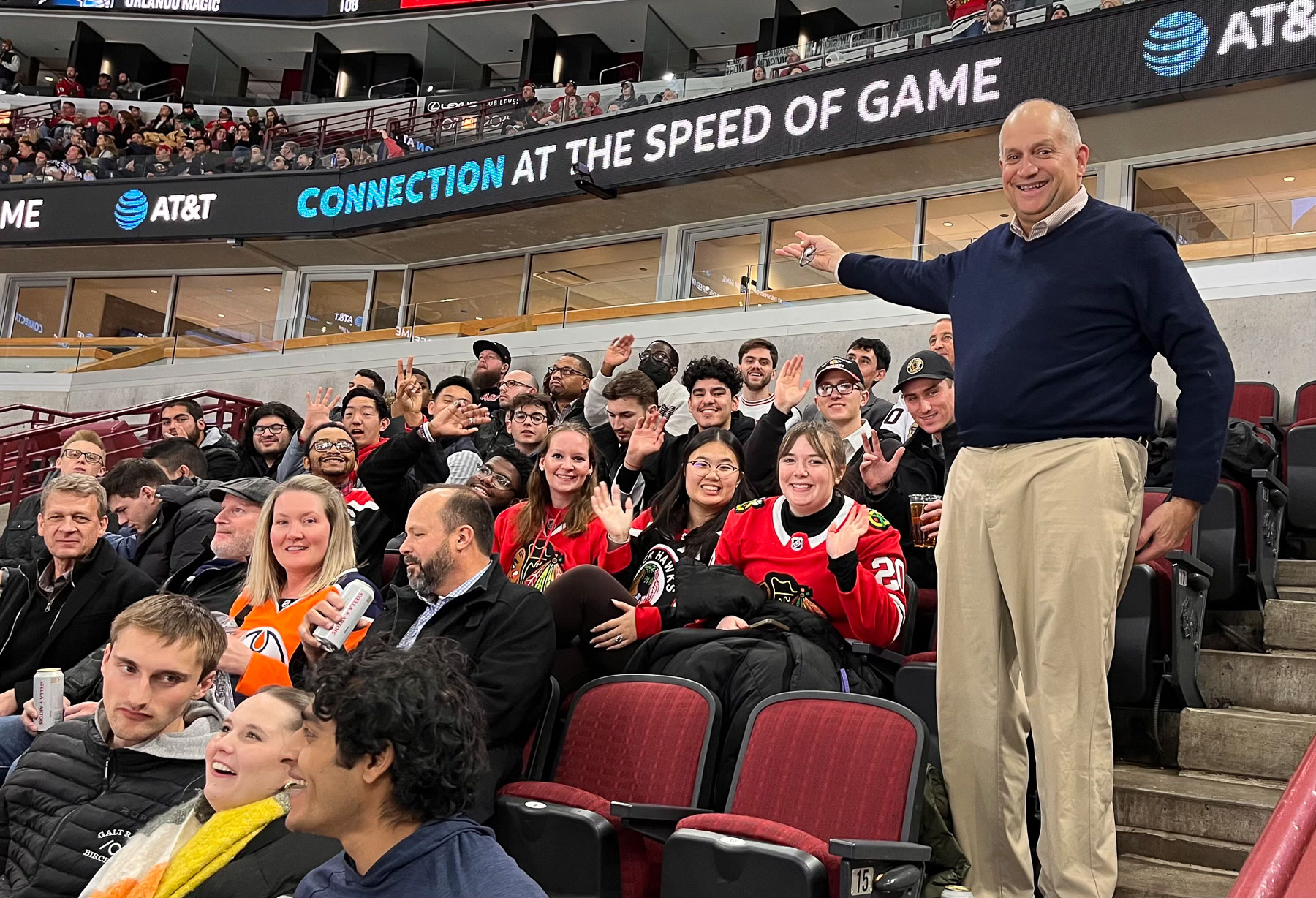 The class were special guests of the Blackhawks that evening for their game vs. the Edmonton Oilers.