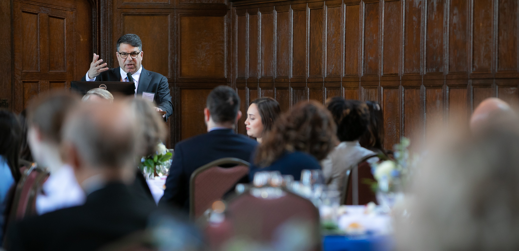 DePaul President Rob Manuel made opening remarks during the Consular Corps Luncheon on April 26.