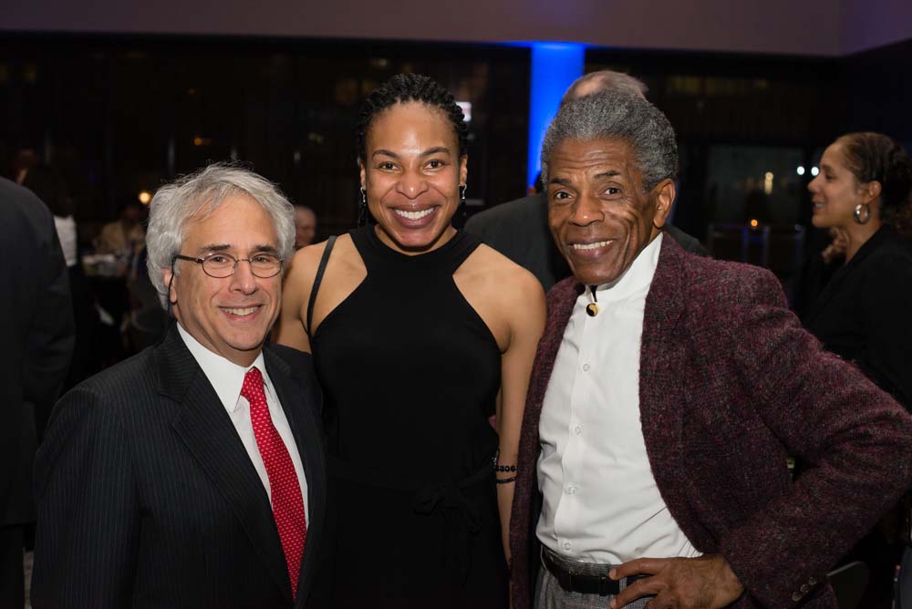 Lou Raizin, left, Karen Aldridge and André De Shields received a 2015 award for excellence in the arts presented Nov. 9 in Chicago by The Theatre School at DePaul University. (Photo by Brian McConkey Photography)