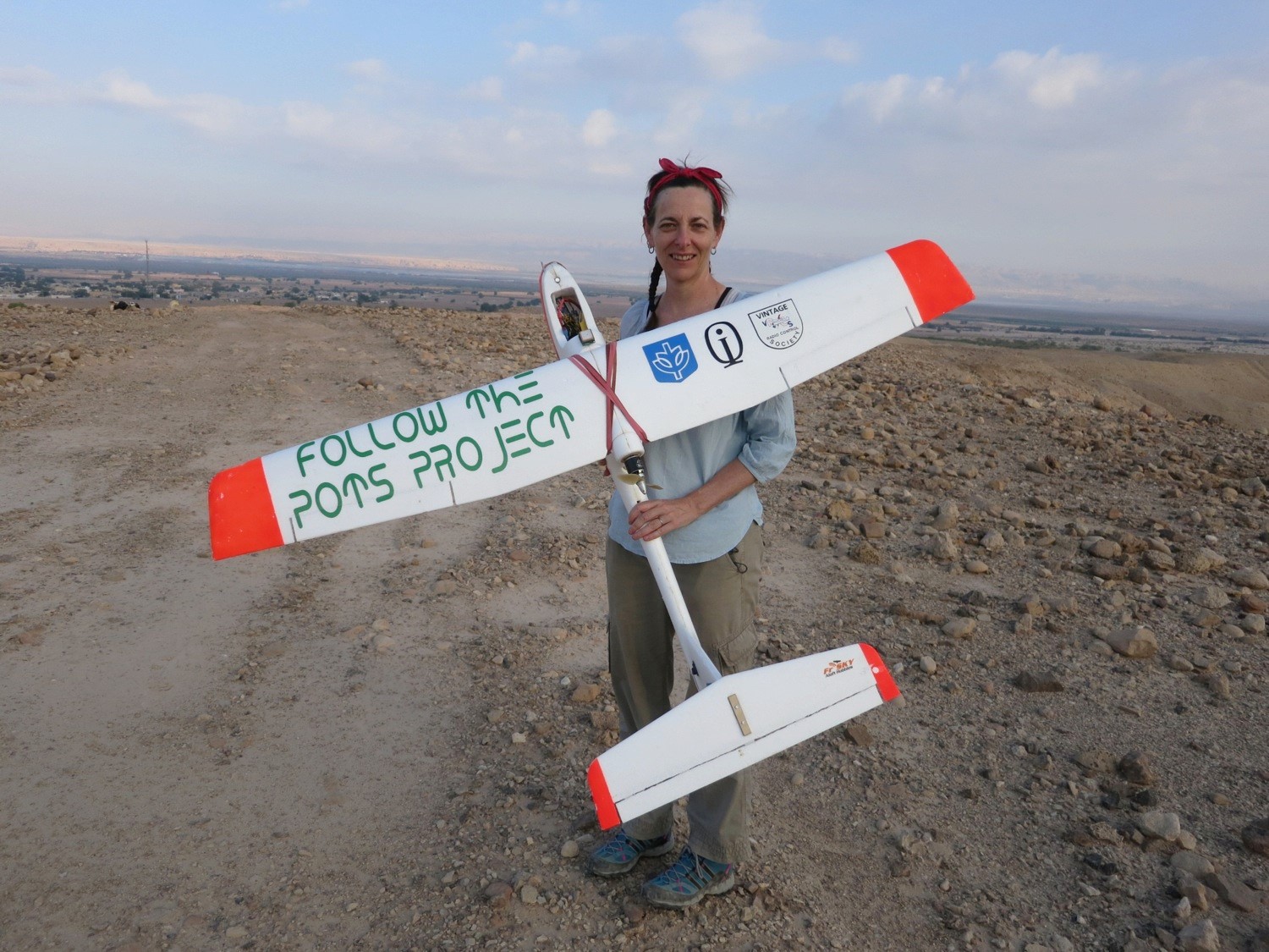Morag M. Kersel with fixed wing drone