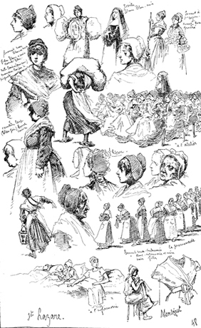 Sketches of prisoners and nuns, Saint-Lazare