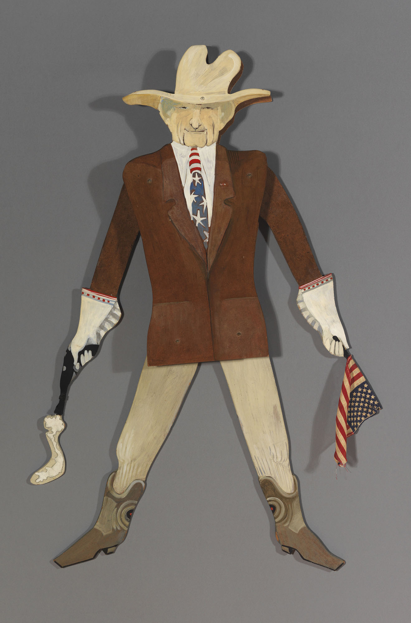 Ellen Lanyon, L.B.J. Doll, 1966. Wood, string, paint. Collection of Betsy Rosenfield. Photo by Tom Van Eynde