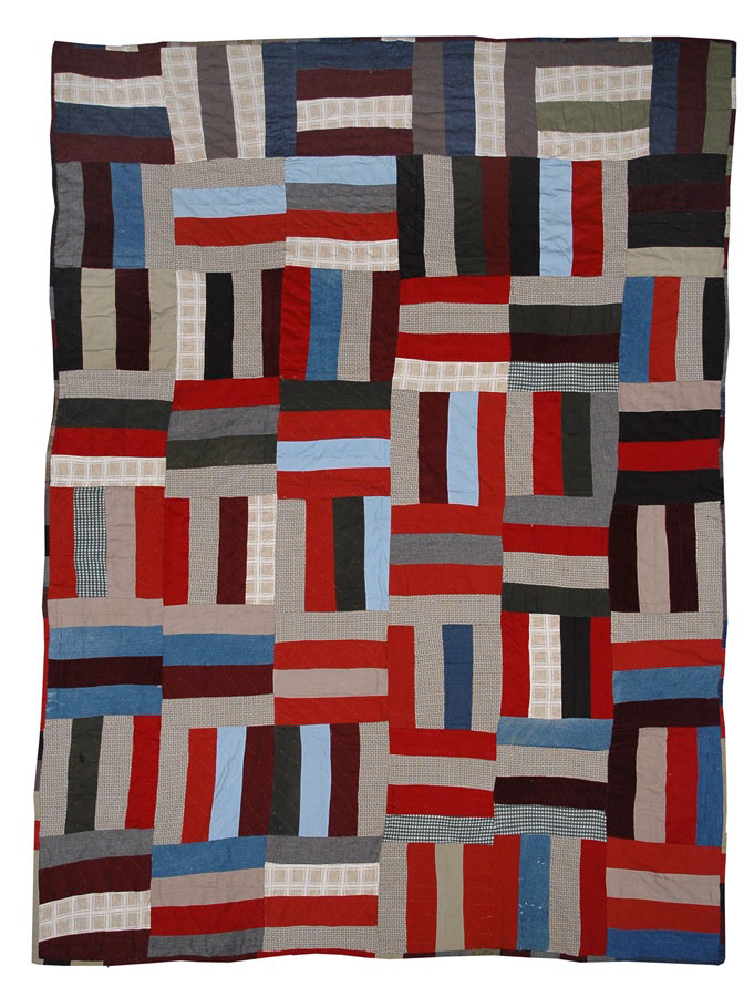 Lucreca Outland, Roman Stripes Britchy Quilt, 1989. Polyester, cotton, wool. Courtesy of the Montgomery Museum of Fine Arts.