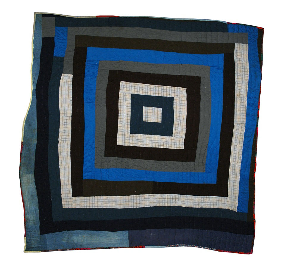 Plummer T Pettway, Housetop/Strip Quilt, ca. 1960–70. Cotton, polyester, wool. Courtesy of the Montgomery Museum of Fine Arts.