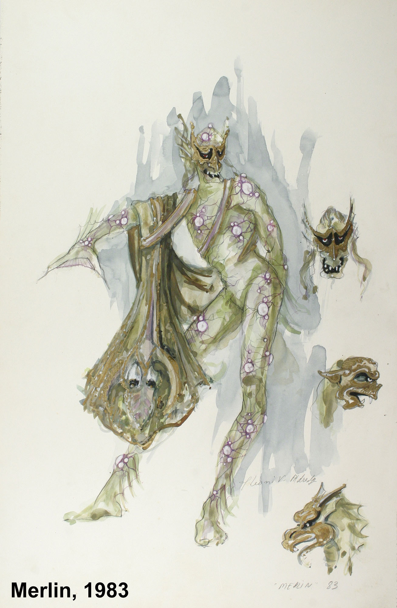 Theoni V. Aldredge, Sketch for “Merlin,” 1983