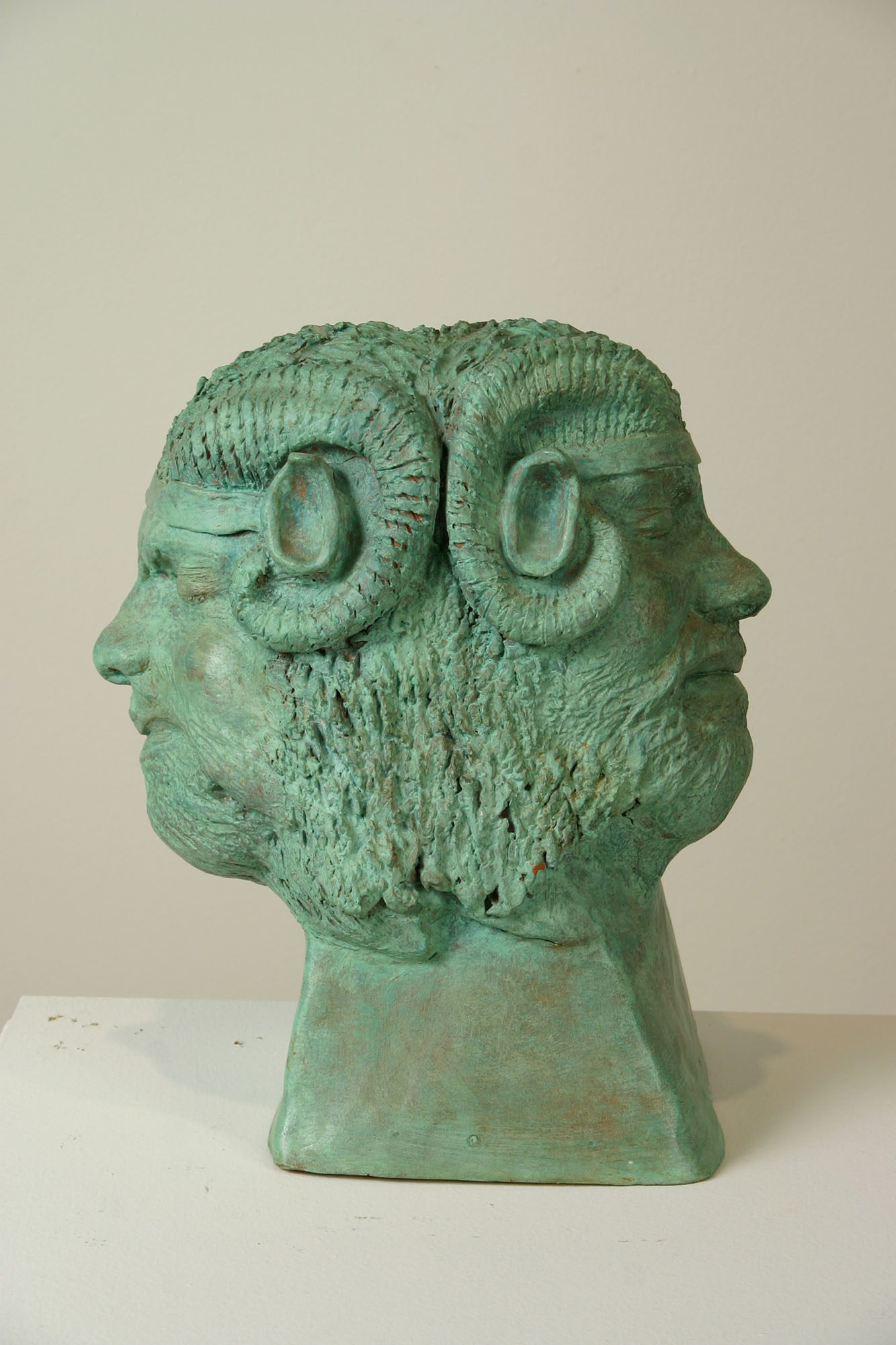 William Iaculla, Janus, 1973. Terra-cotta with bronze patina. Courtesy of the artist.