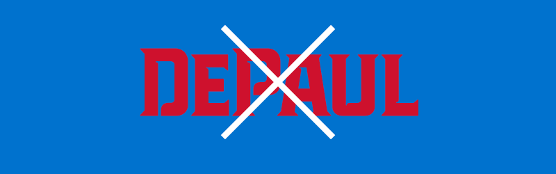 Incorrect usage: red affinity mark on bright blue background