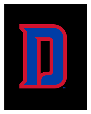 Blue and red Unifying D accent mark over black background