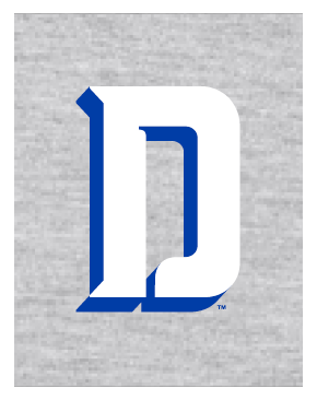 White Unifying D accent mark over gray background