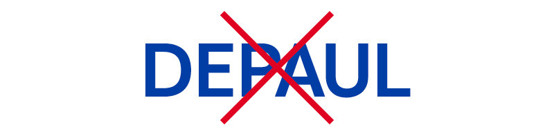 Incorrect usage: DePaul in all caps