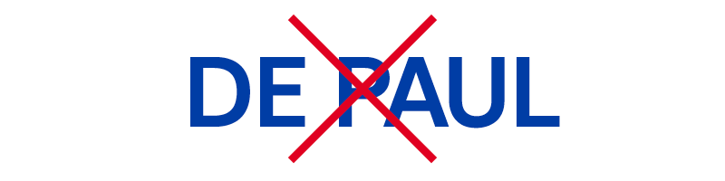 Incorrect usage: DePaul with a space between Incorrect usage: DePaul with a space between