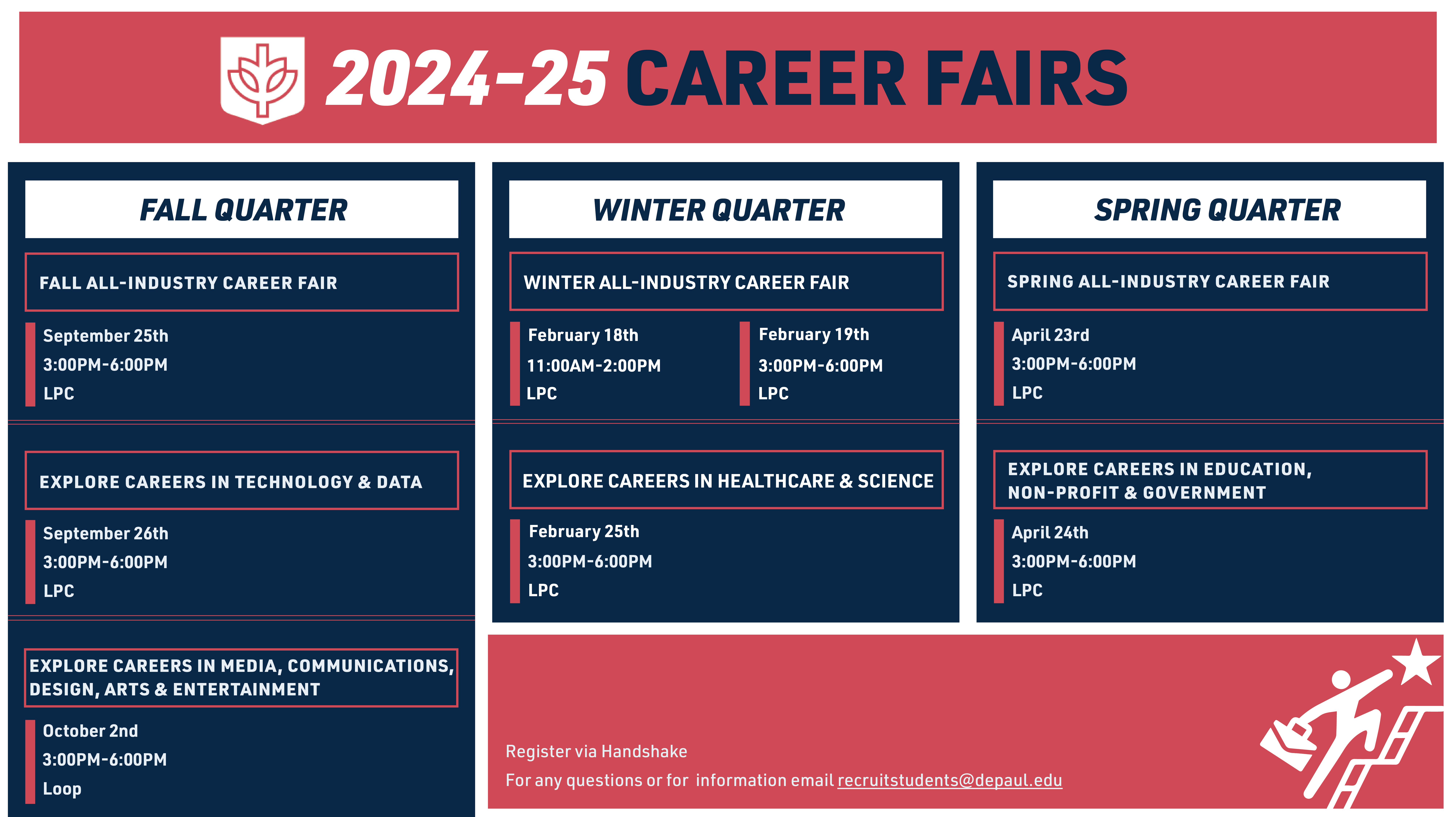 DePaul 24-25 Career Fairs Schedule