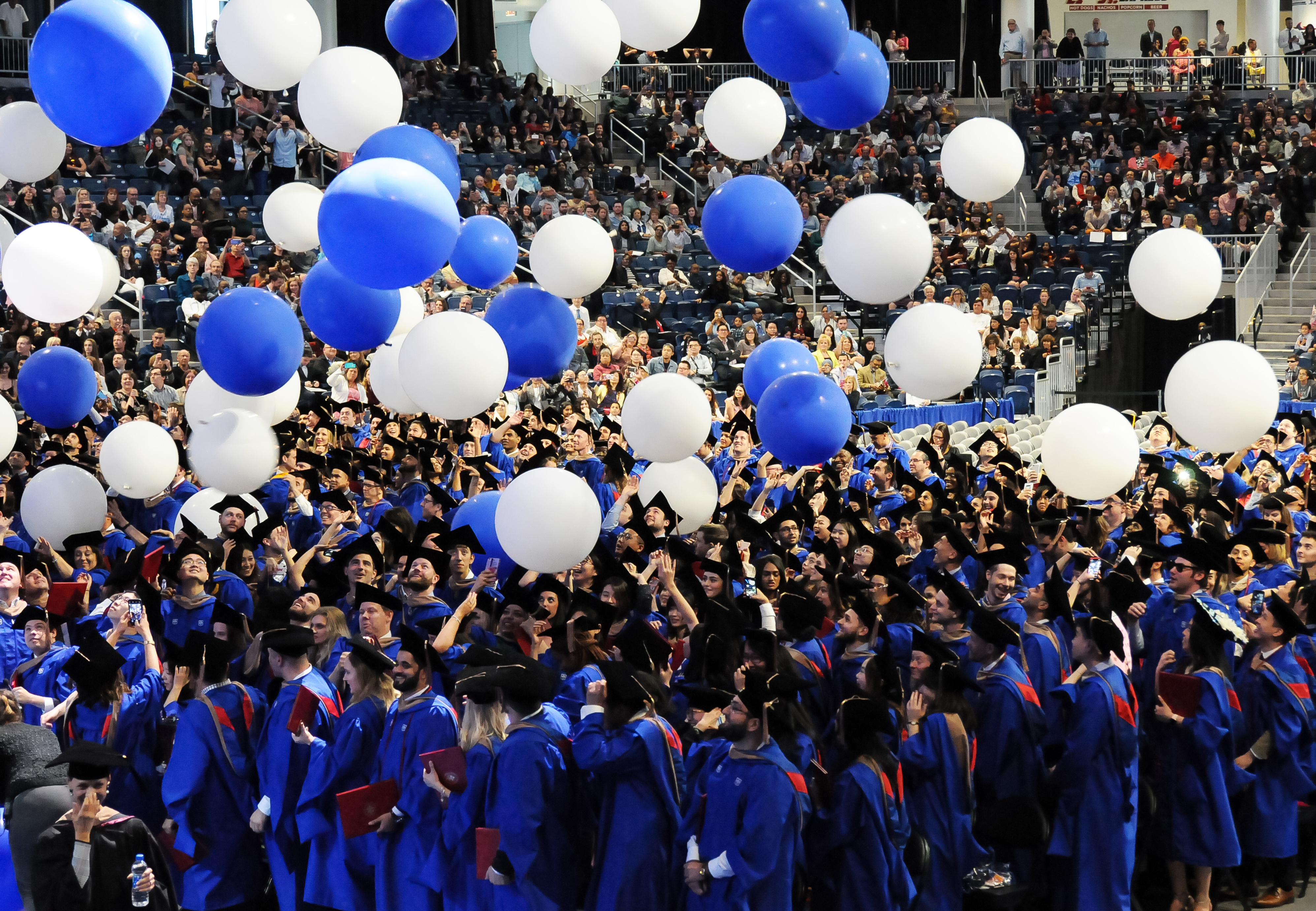 Balloon drop at commencement ceremony 