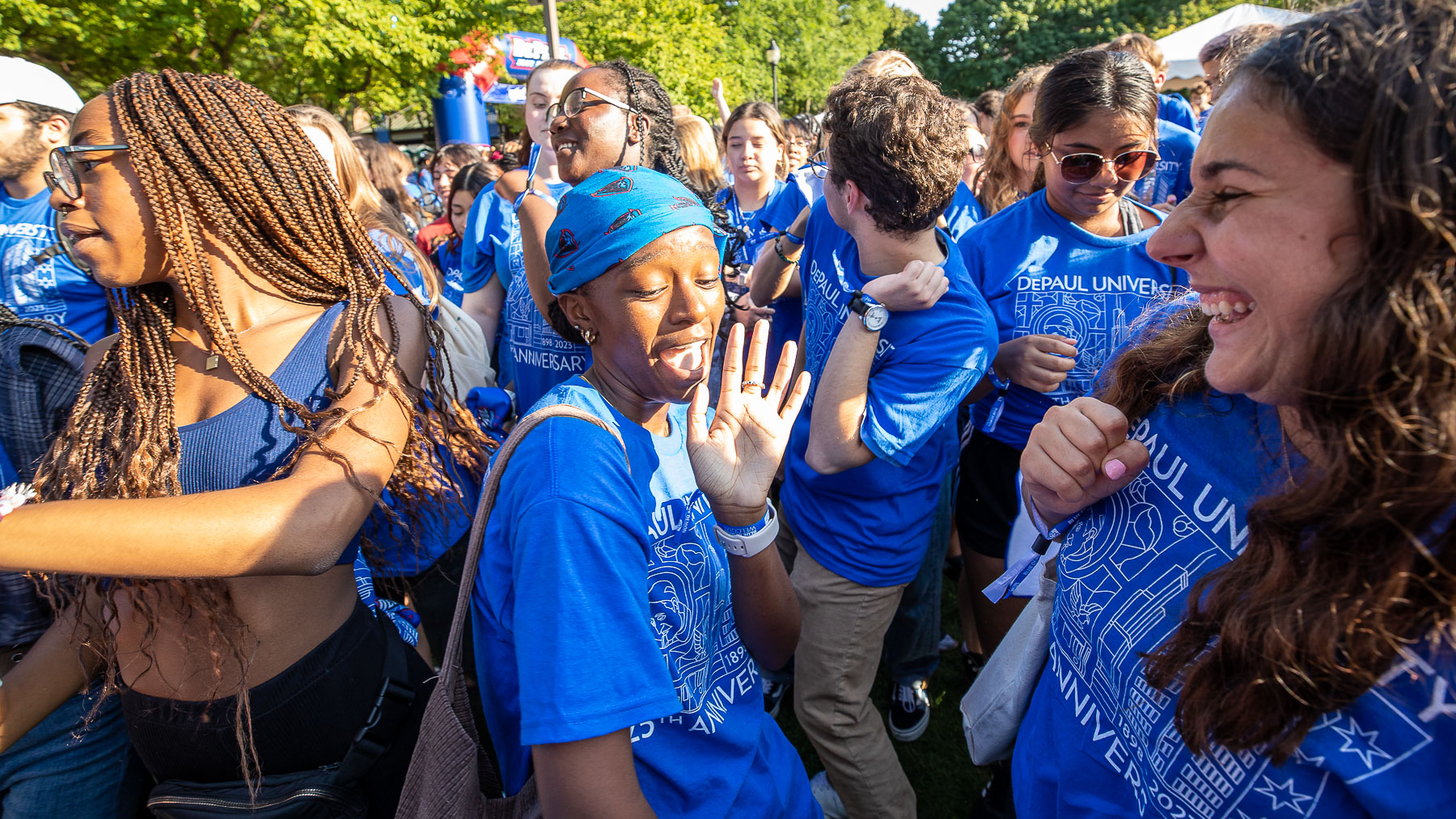 Students danced to DJ music late into the afternoon. (DePaul University/Jeff Carrion)
