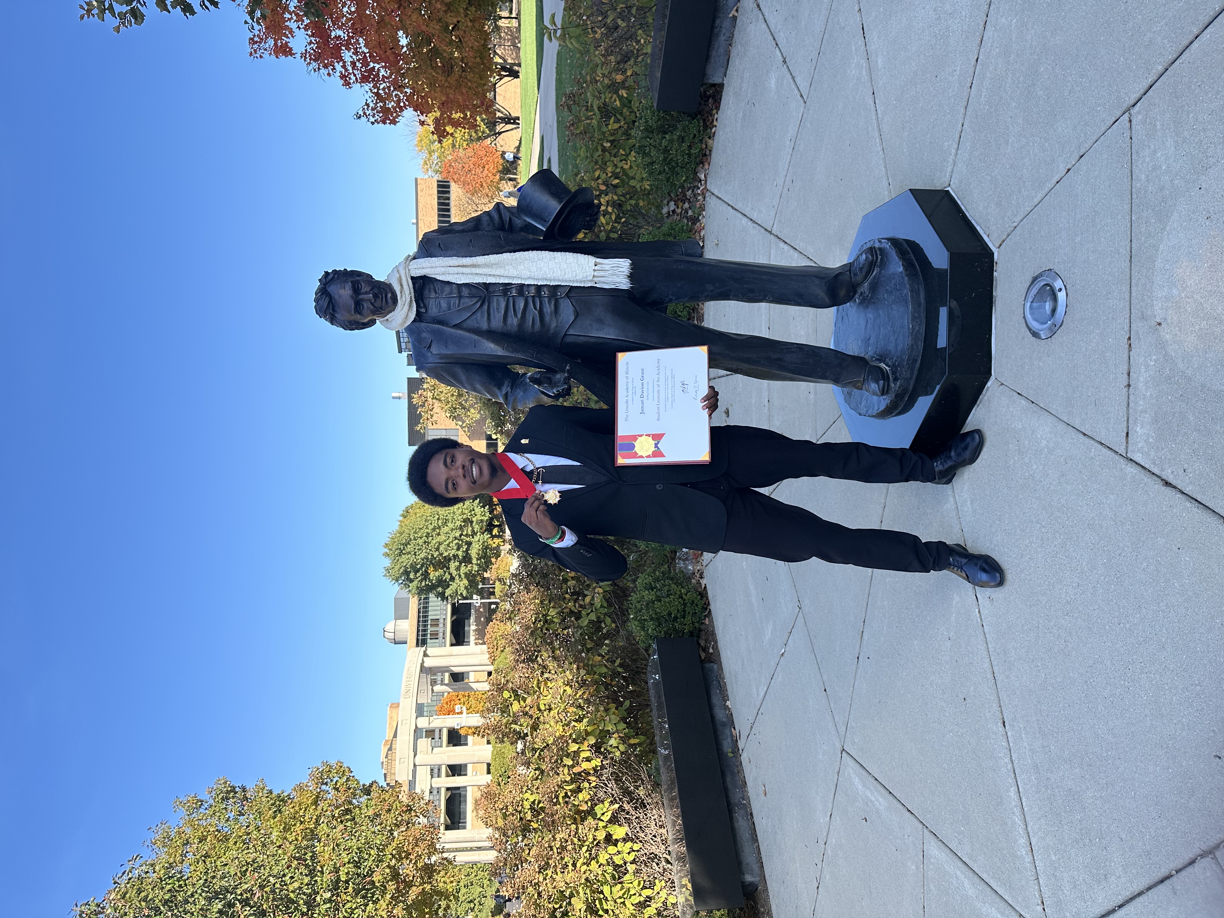 Jamari Grant was named DePaul’s honoree for the Abraham Lincoln Civic Engagement Award