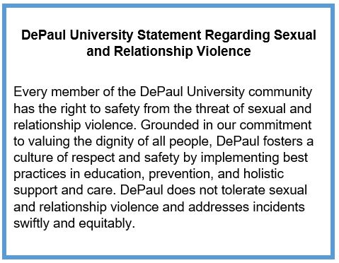 Statement Regarding Sexual and Relationship Violence