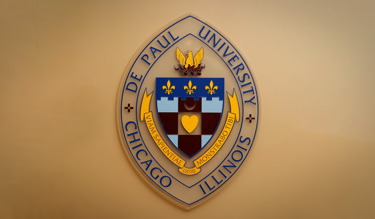 DePaul University artwork of its coat of arms