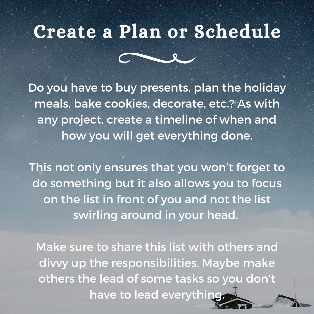 Create a plan or schedule