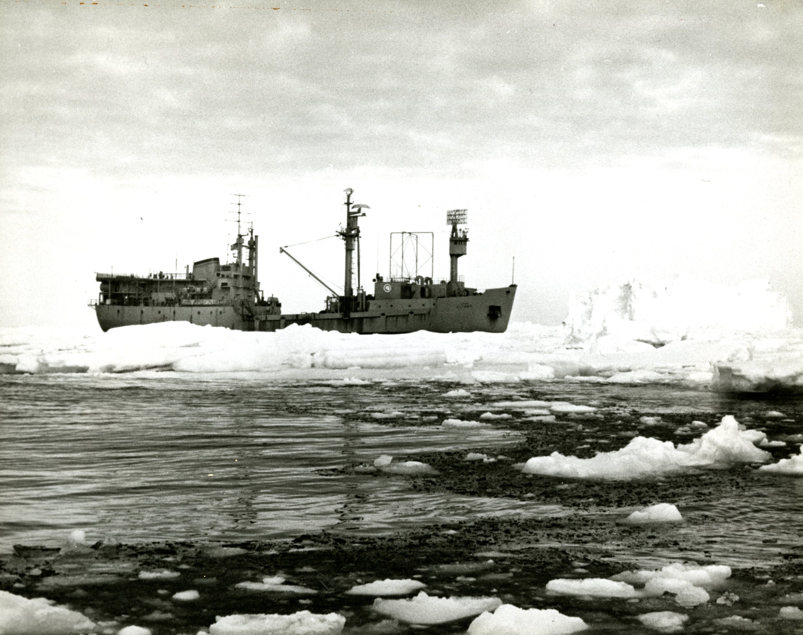 The ship Eltanin sailing Antarctic waters