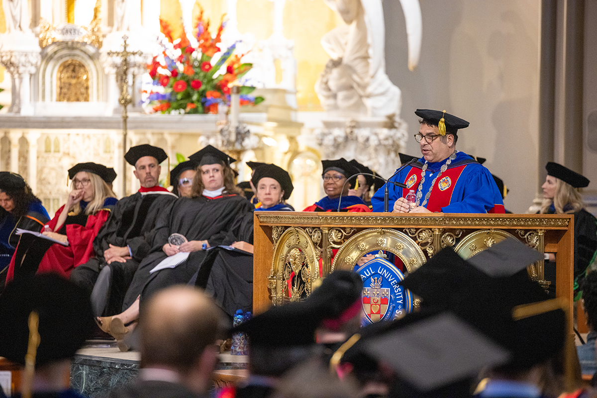 President Rob Manuel speaks at 2023 Convocation