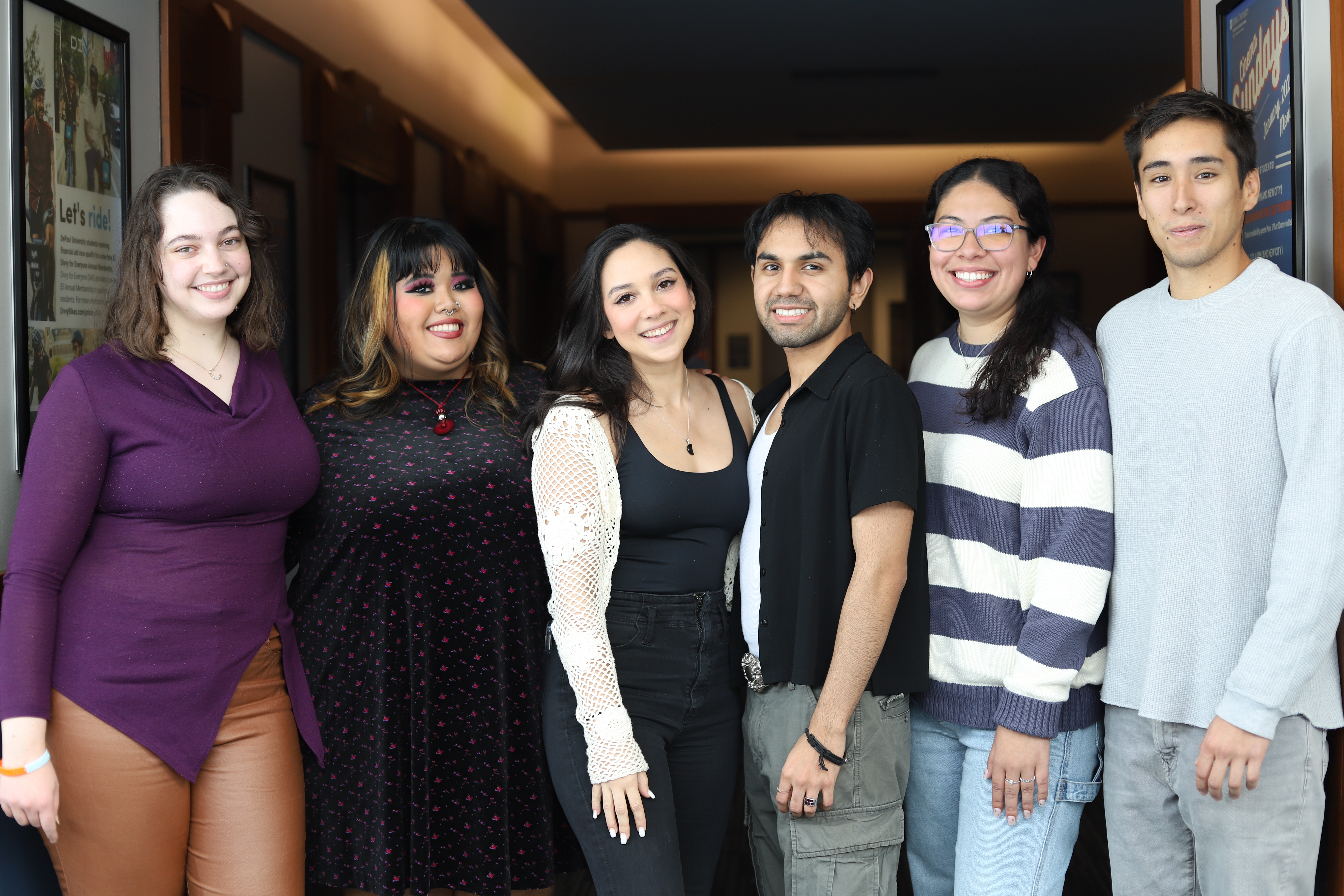 La DePaulia Staff Photo,from left to right: Cary Robbins, Emily Diaz, Alyssa Salcedo, Rodolfo Zagal, Ariana Vargas, Alonso Vidal