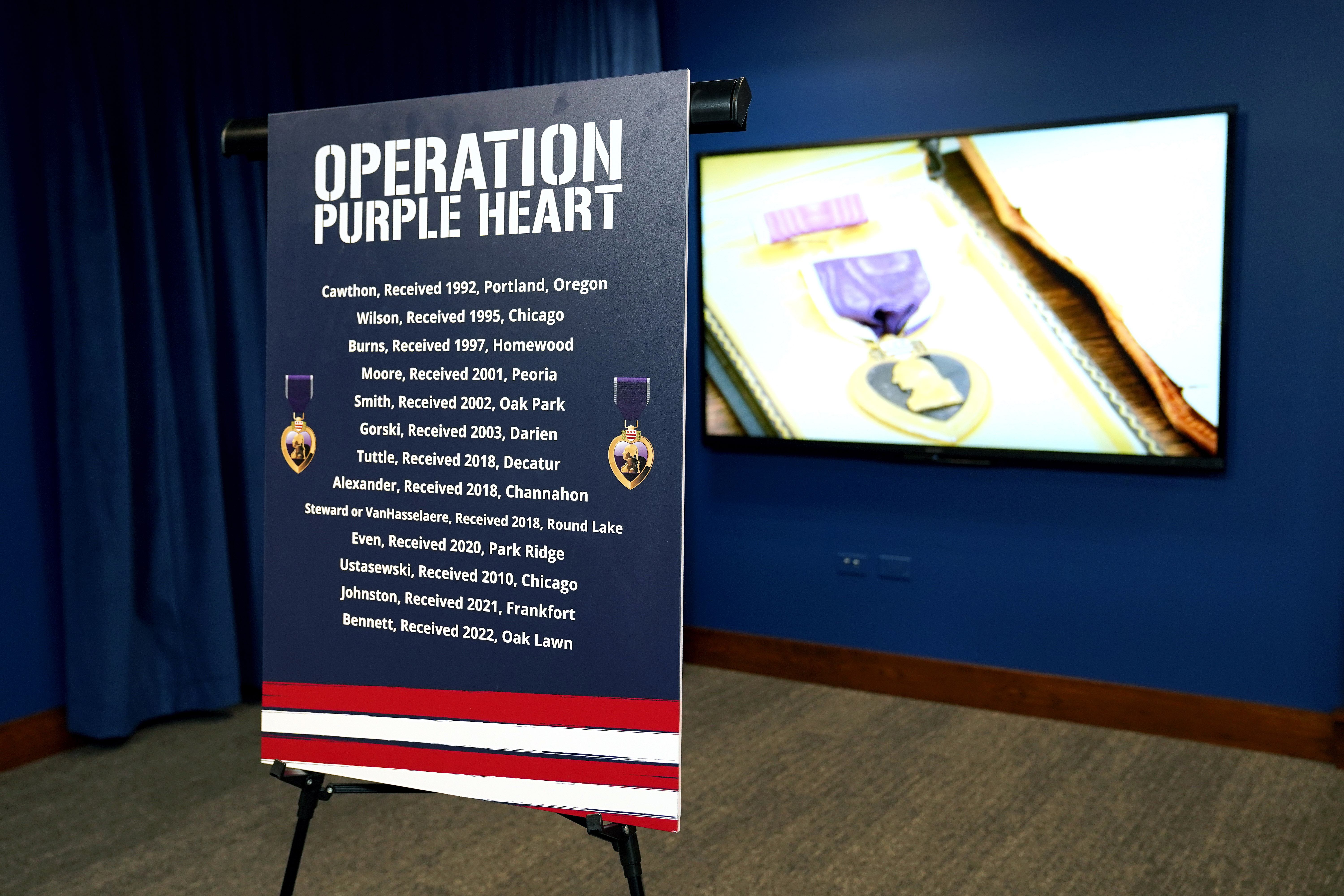 Operation Purple Heart, an initiative by Illinois State Treasurer Michael Frerichs to return Purple Heart medals to their rightful owners. (Photo by Kelly Rutherford, Office of the Illinois State Treasurer)