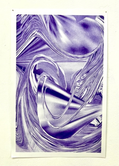 A purple abstract print