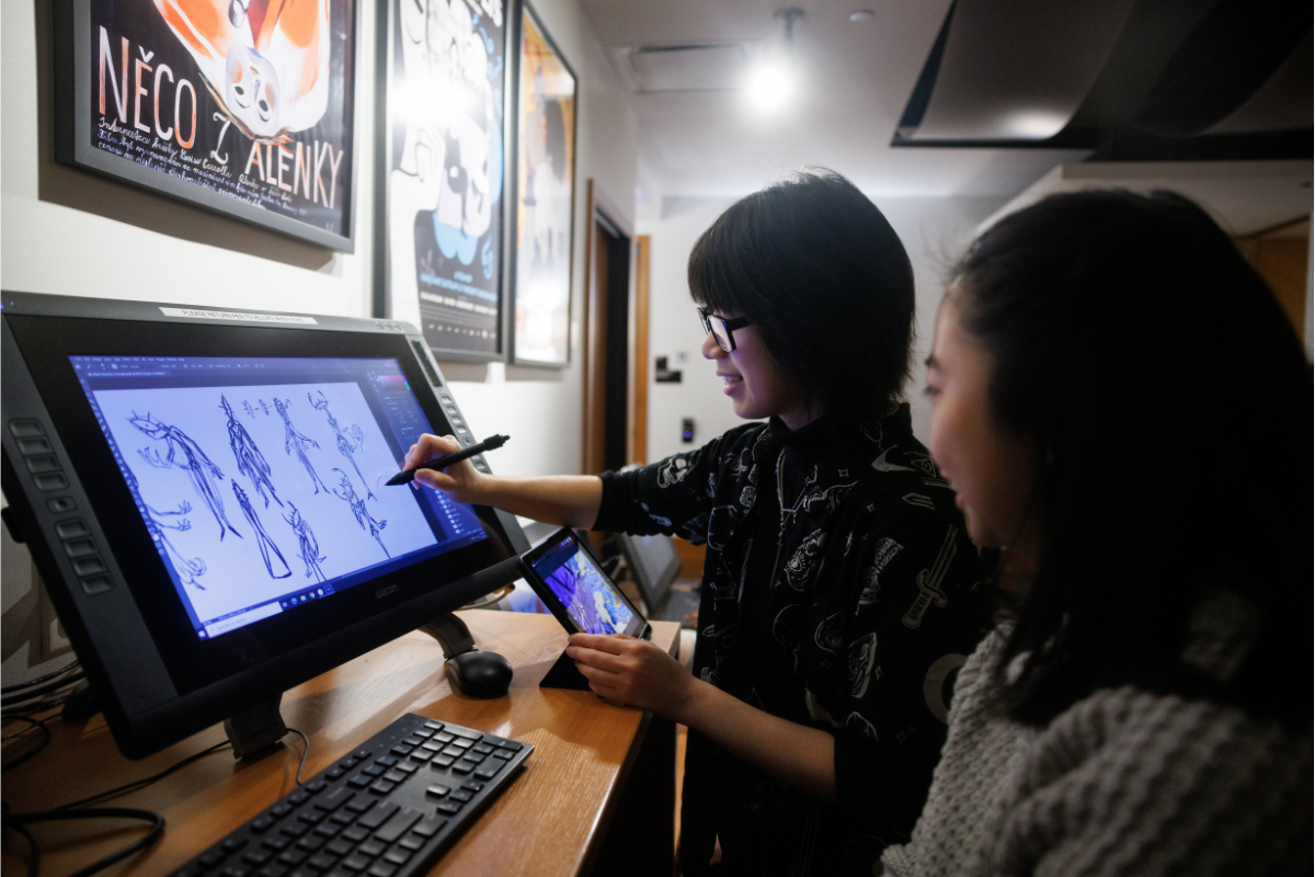 Students animating