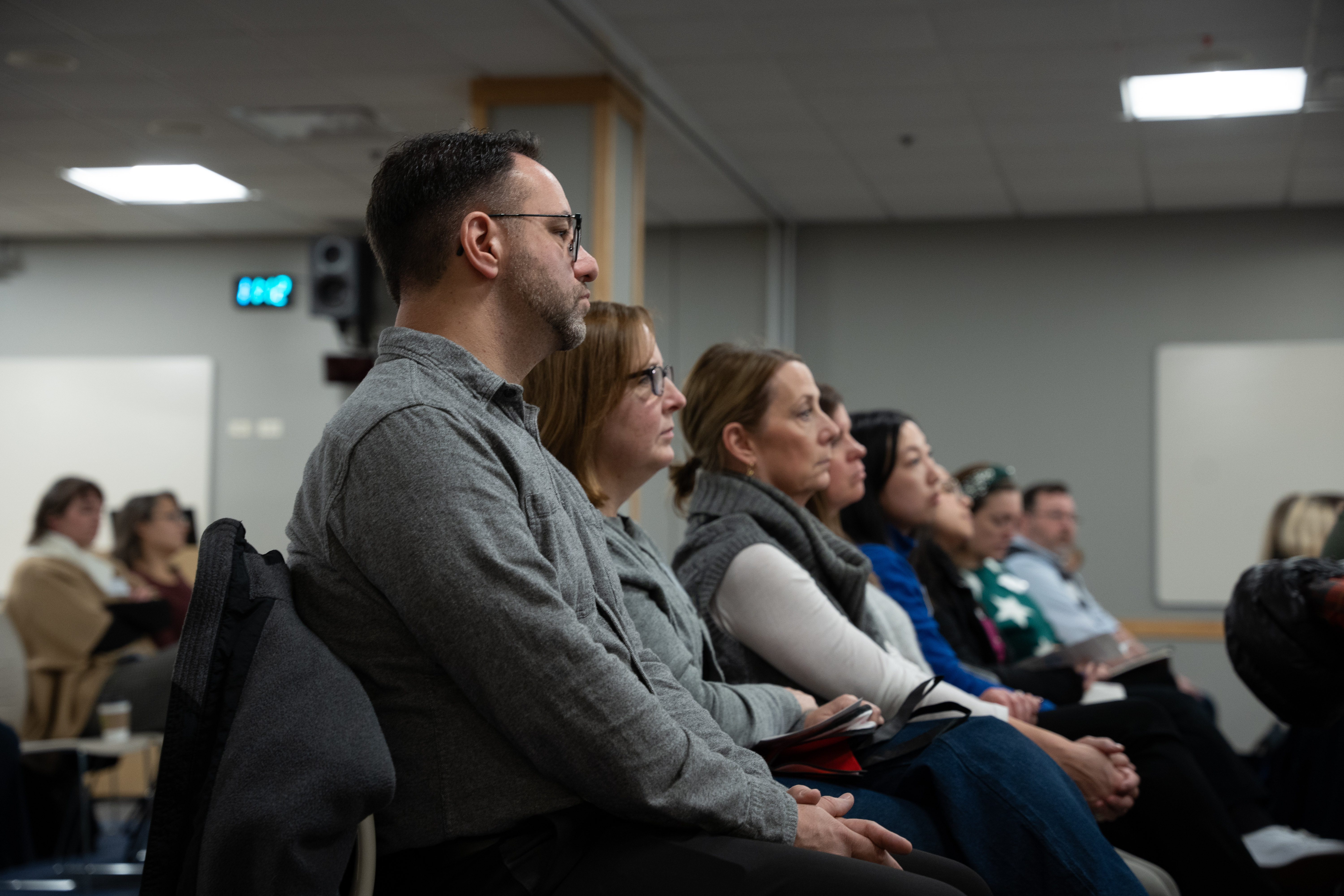 Faculty hear about upcoming student success strategies.