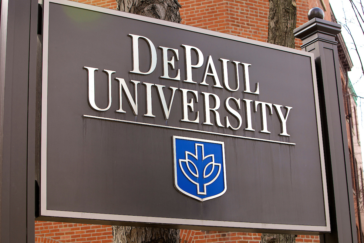 DePaul University sign