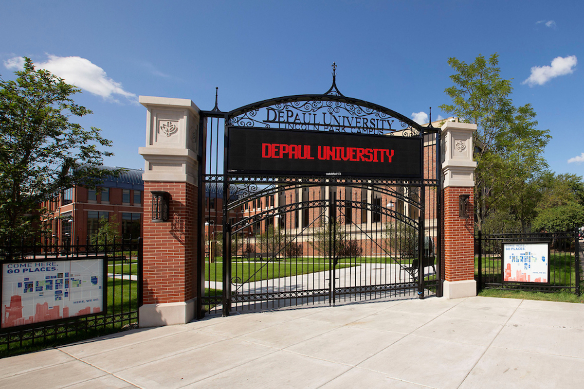 The Halsted gate to DePaul University