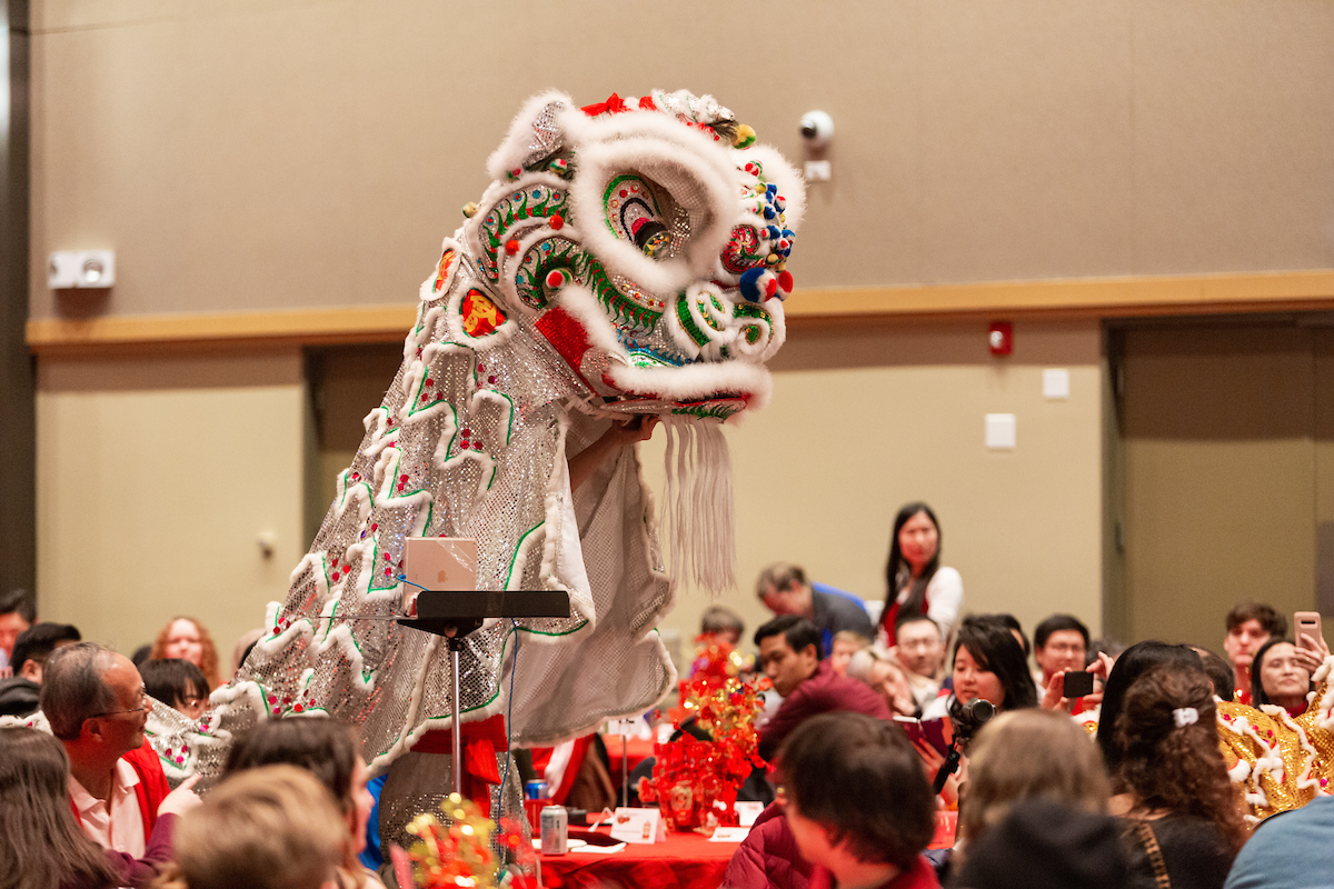 Lion Dance begins the Lunar New Year Gala in 2020.