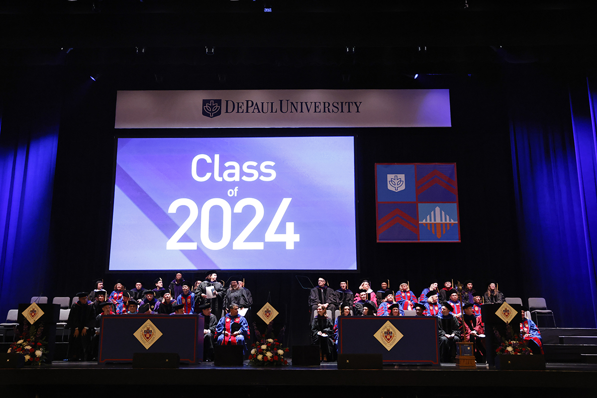 College of Law 2024 commencement stage