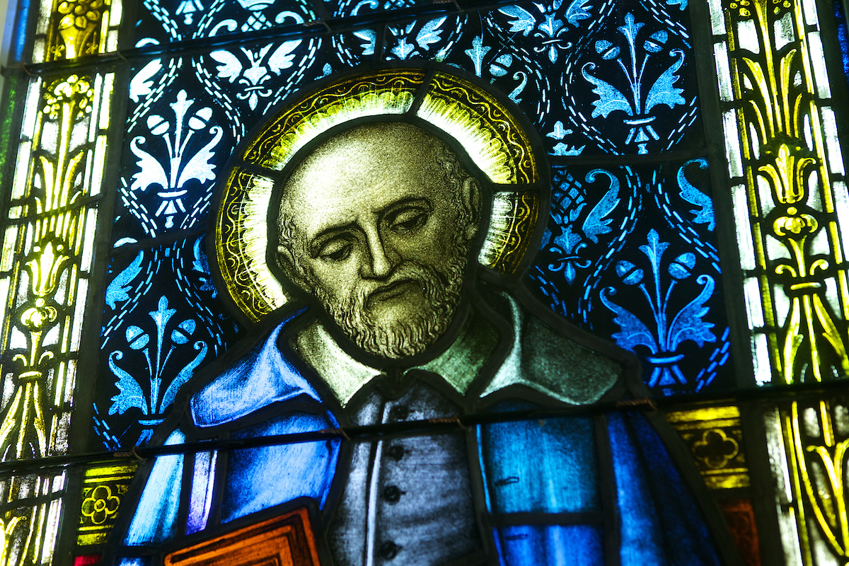 Stained glass of Vincent de Paul
