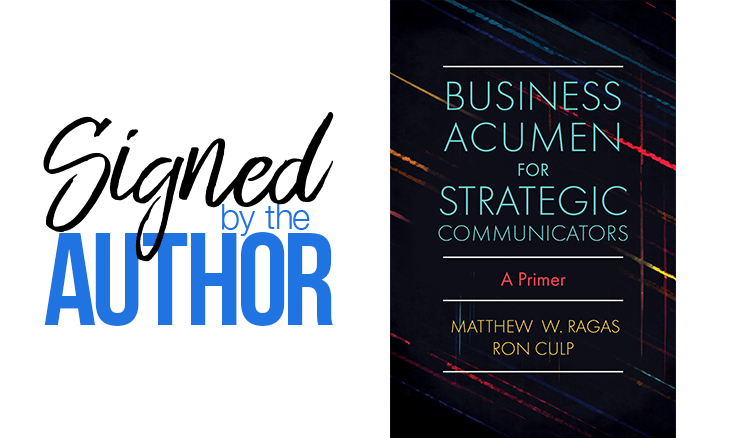 Combination of 'Signed by the Author' logo and cover of 'Business Acumen for Strategic Communicators: A Primer'