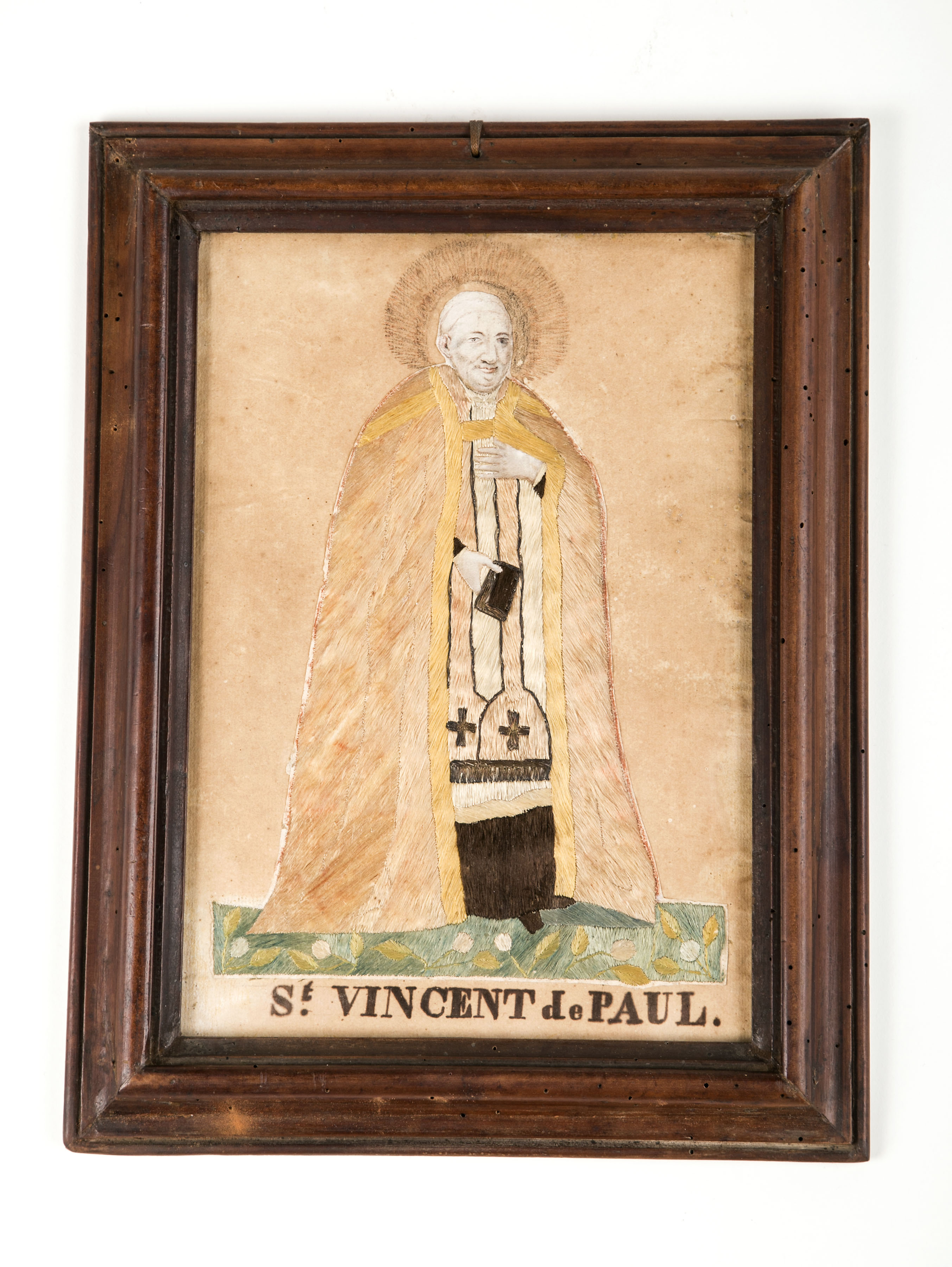 Embroidered portrait St. Vincent de Paul