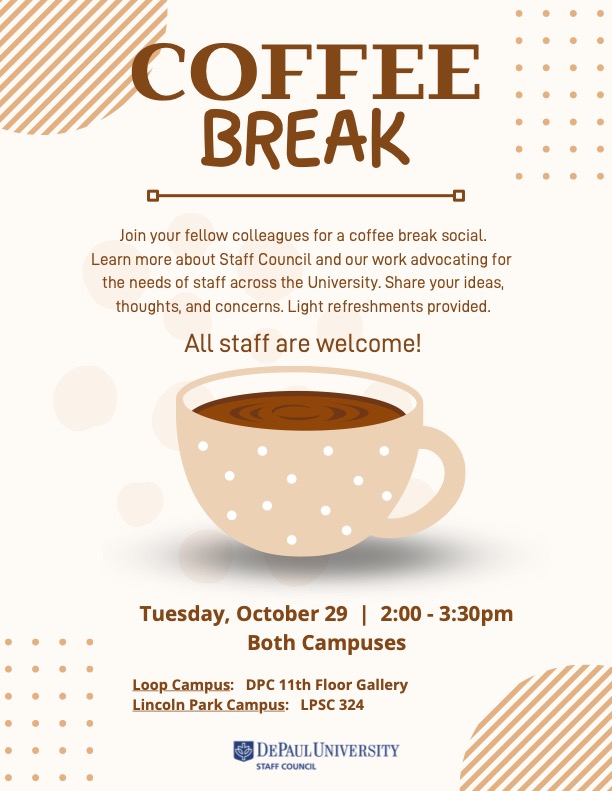 Coffee break flyer with coffee mug image