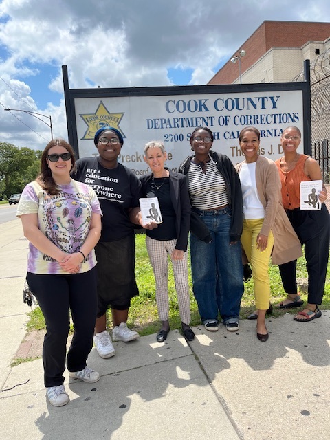 Outside Members of the DePaul Students Against Incarceration/Cook County-Department of Corrections Book Club with Nobody Knows the Trouble I’ve Seen author, Inger Burnett-Zeigler