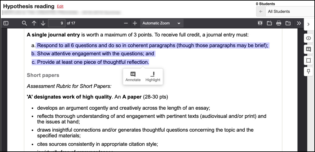 An illustration of highlighted text in a Hypothesis article. An illustration of highlighted text in a Hypothesis article.