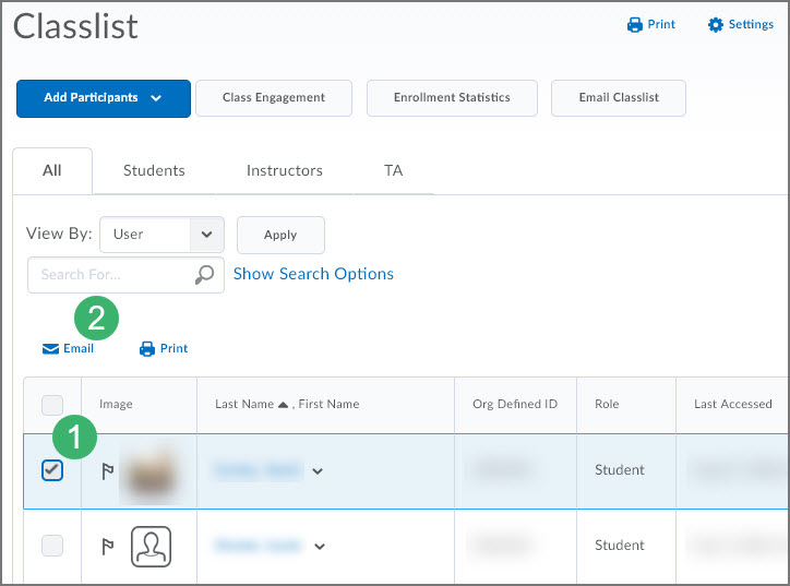 Select the checkboxes for your students, then click Select the checkboxes for your students, then click