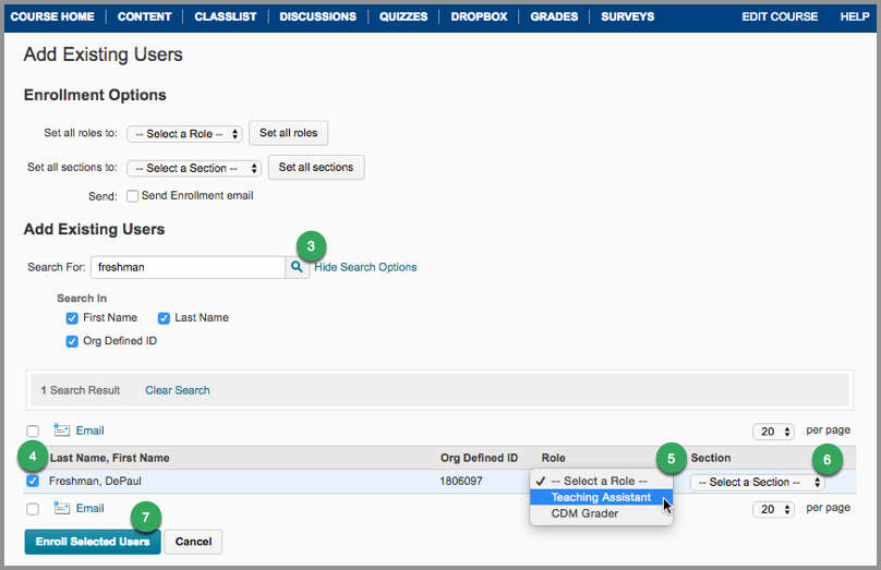 Enroll Selected Users Enroll Selected Users
