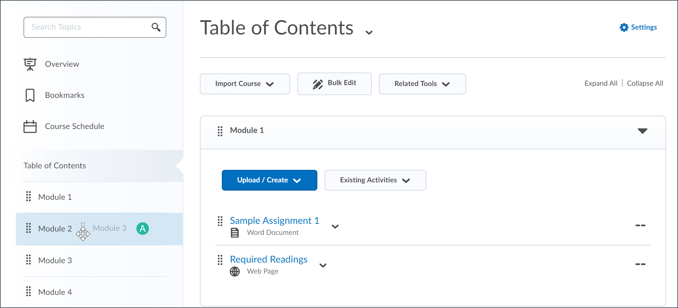 Drag Module into Module to Combine Drag Module into Module to Combine