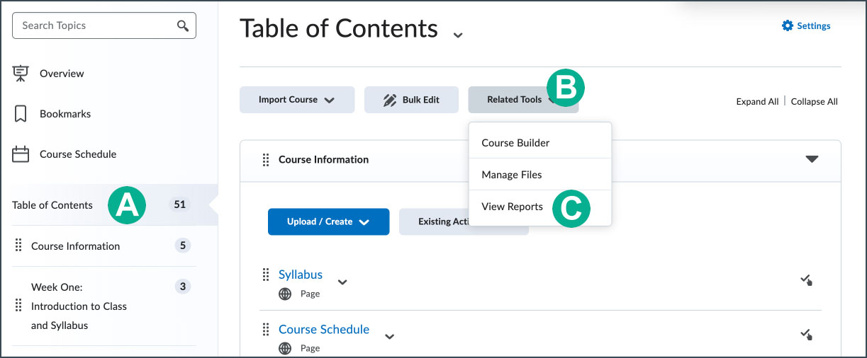 Opening Content Reports