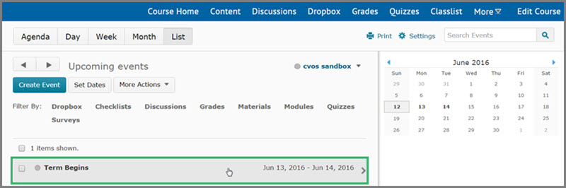 Select event to edit Select event to edit