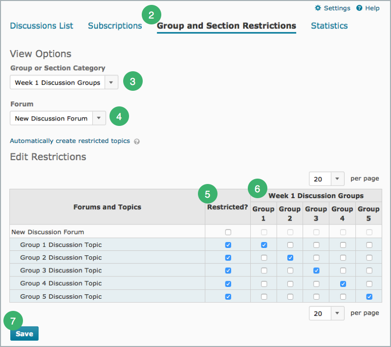 Set group restrictions on discussion topics Set group restrictions on discussion topics