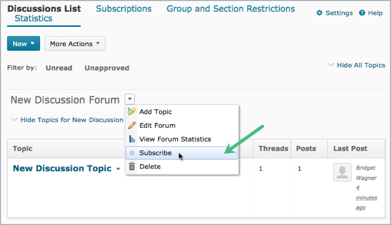 Subscribe to a discussion forum Subscribe to a discussion forum