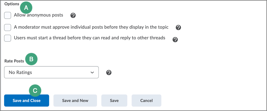 discussion topic settings