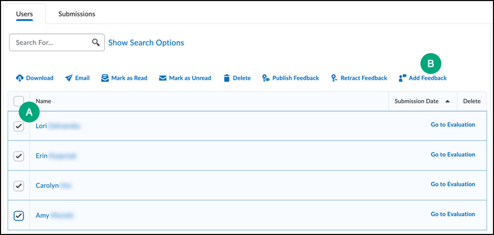 screenshot of the submissions area of a folder with labels screenshot of the submissions area of a folder with labels