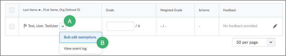 Grades Choose Bulk Edit Exemptions